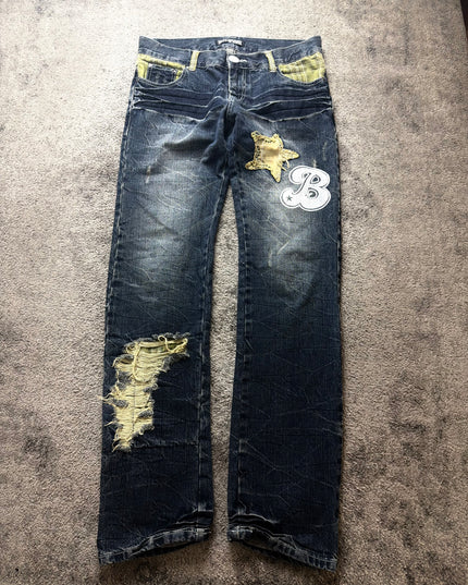BUZZ SPUNKY "DISTRESSED PATCH" DENIM