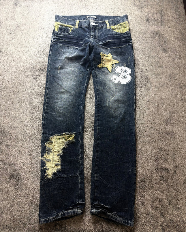 BUZZ SPUNKY "DISTRESSED PATCH" DENIM