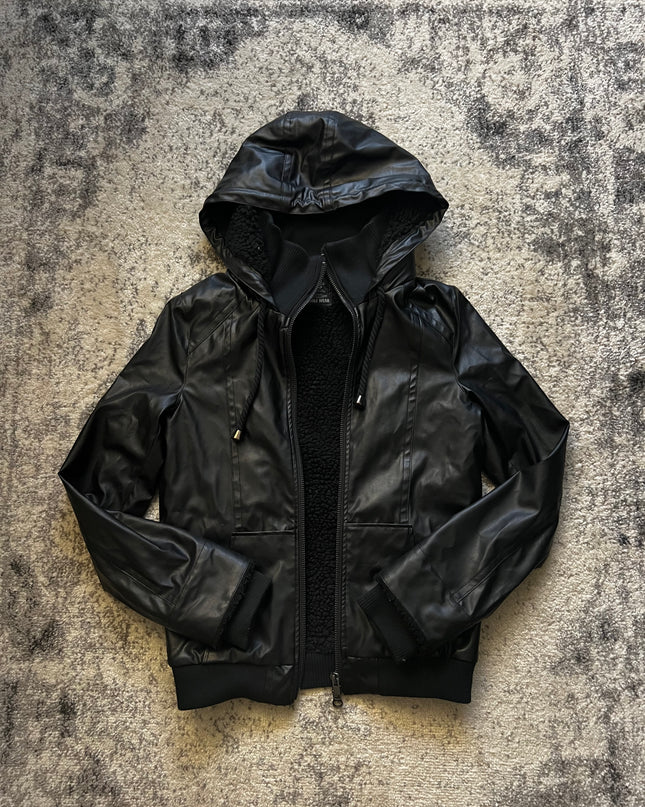 GLAD NEWS LEATHER HOODIE