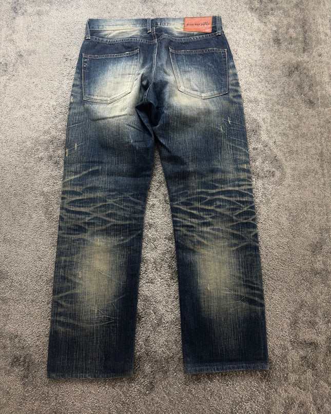 BLUE WAY "SUNFADE WHISKER" DENIM (S)