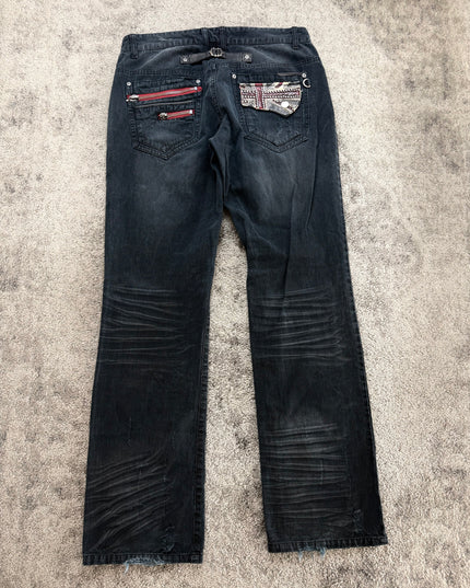 SEMANTIC DESIGN "MIDNIGHT WAVE FLARE" DENIM