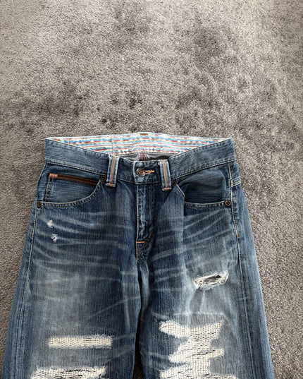 EDWIN XV "REPAIRED INDIGO DISTRESS" DENIM (S-M)