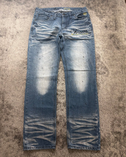 BANANA SEVEN "GHOST FADE SCRIPT" DENIM (L)