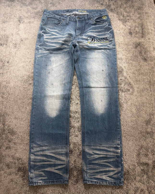 BANANA SEVEN "GHOST FADE SCRIPT" DENIM (L)
