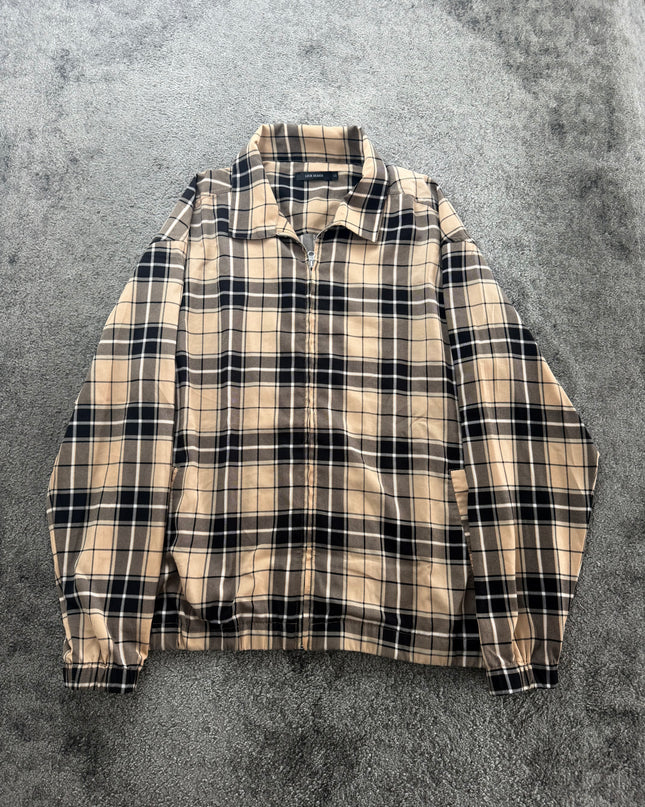 LOCK HEAVEN "BEIGE CHECK" ZIP HOODIE (M)
