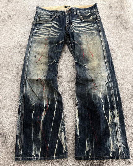 ROOT THREE "PAINT FADE FLARE" DENIM