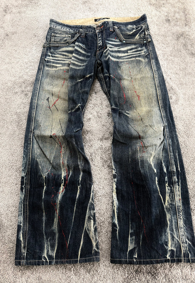 ROOT THREE "PAINT FADE FLARE" DENIM