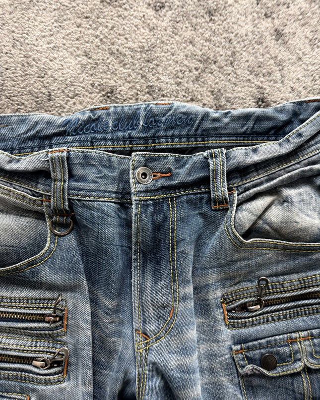 NICOLE CLUB "MULTI-POCKET CARGO" DENIM (S)