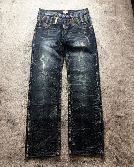 NYLAUS "DISTRESSED INDIGO" DENIM
