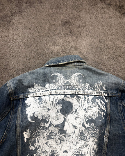 THREE STONES "DISTRESSED SHADOW" DENIM JACKET (S)