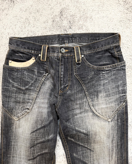 NICOLE CLUB "BROKEN LINE" DENIM