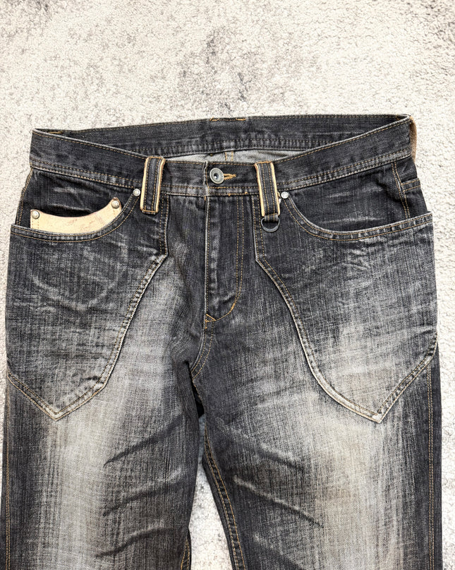 NICOLE CLUB "BROKEN LINE" DENIM