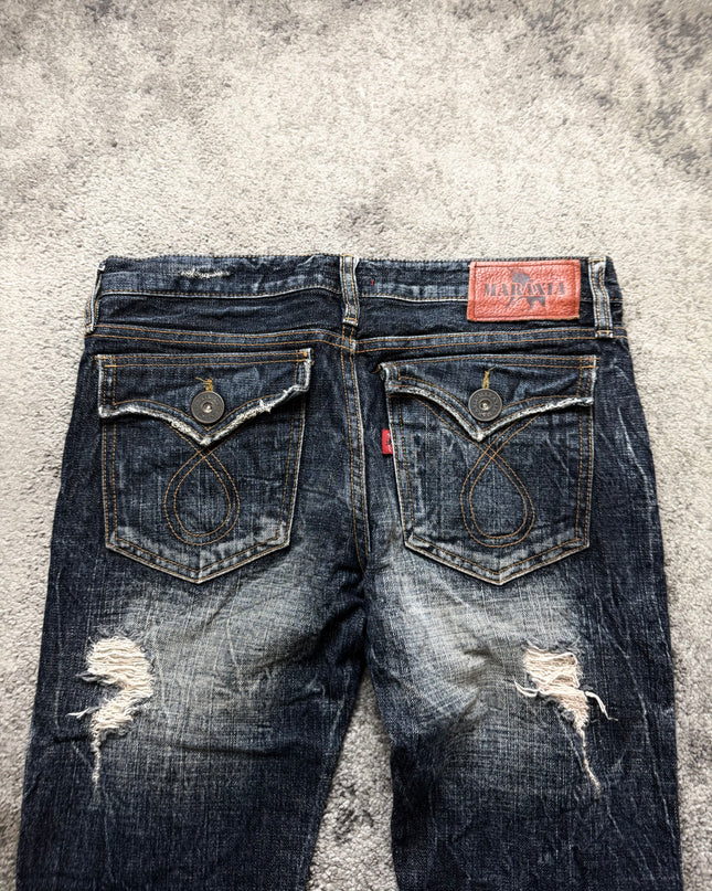 MARAXIA "SHREDDED NIGHT" DENIM (S-M)