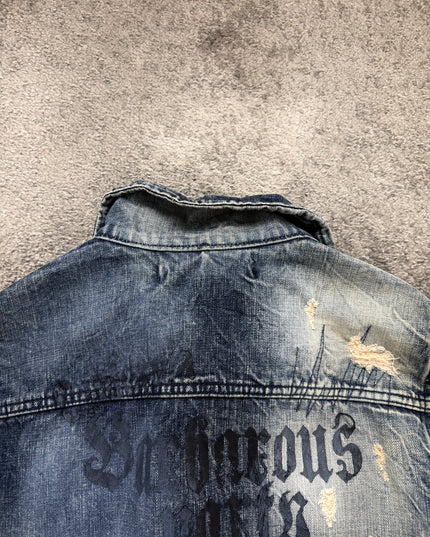 LAGUST "DISTRESSED INDIGO" DENIM JACKET (S-M)