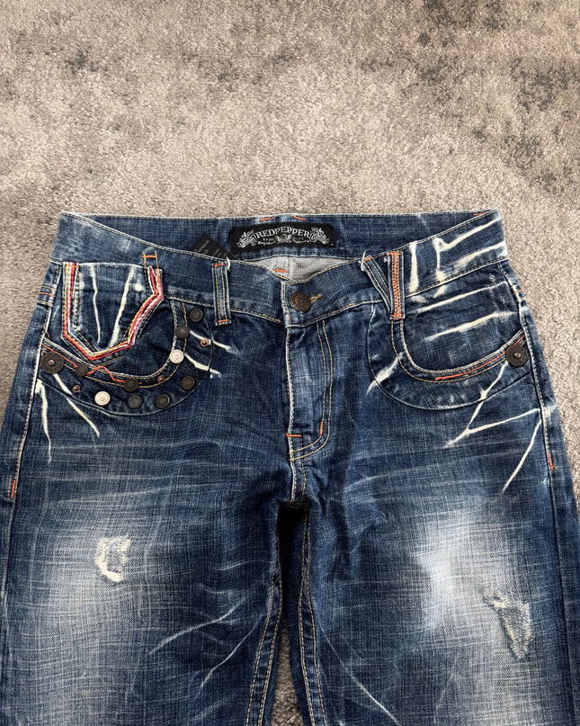 RED PEPPER "EMBELLISHED FADE" DENIM (M-L)