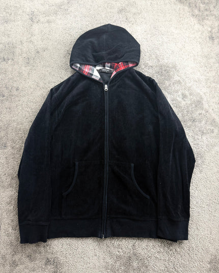 THRUXTON "MIDNIGHT TARTAN" ZIP HOODIE (S-M)