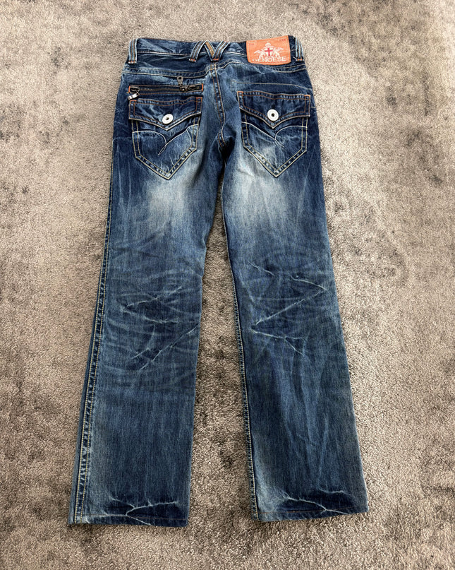 GENOESE "CRIMSON STITCH" DENIM