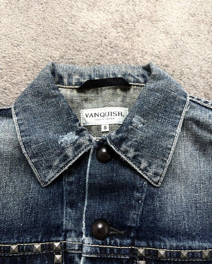 VANQUISH "ZIPPED FADE" DENIM JACKET (S-M)