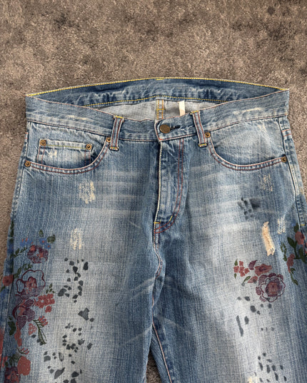 ROYAL BLUE "SAKURA PAINT" DENIM (M)
