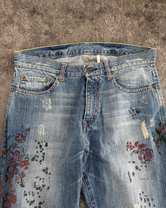 ROYAL BLUE "SAKURA PAINT" DENIM (M)