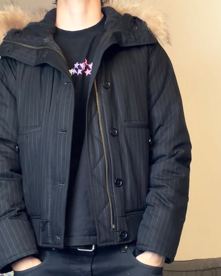 GREEN LABEL "PINSTRIPE AVIATOR" PUFFER