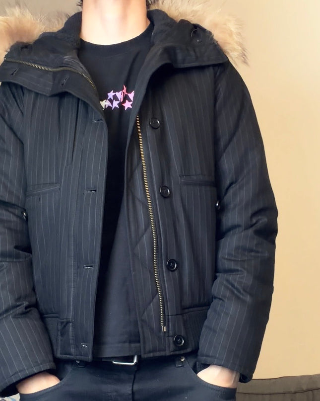 GREEN LABEL "PINSTRIPE AVIATOR" PUFFER