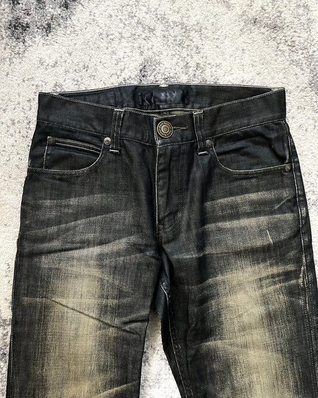 BACKNUMBER BLACK GREEN DENIM 