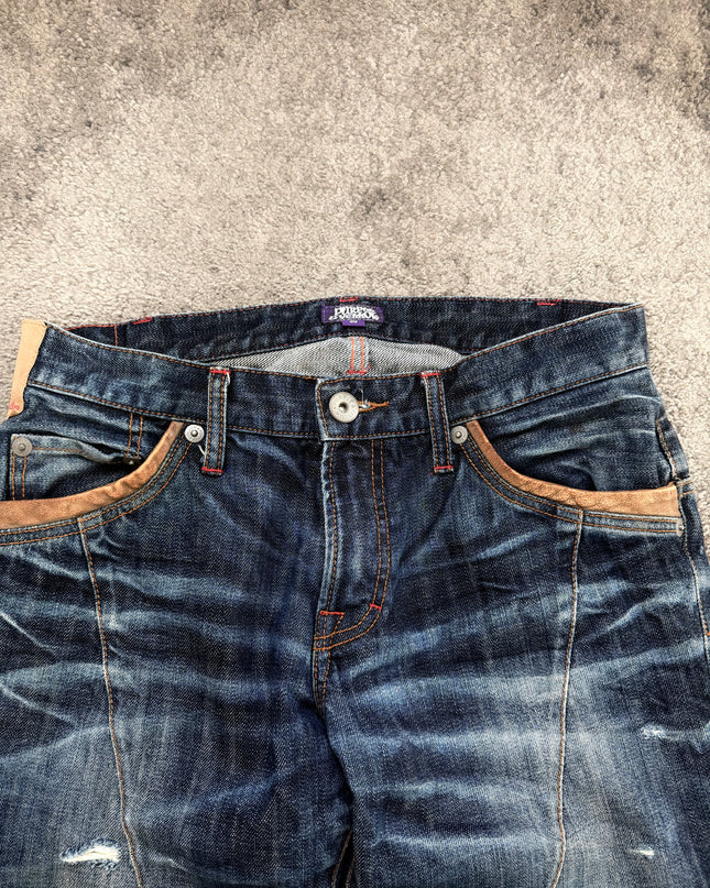 PURPLE EYEBROW "RUST WHISPER DISTRESSED" DENIM