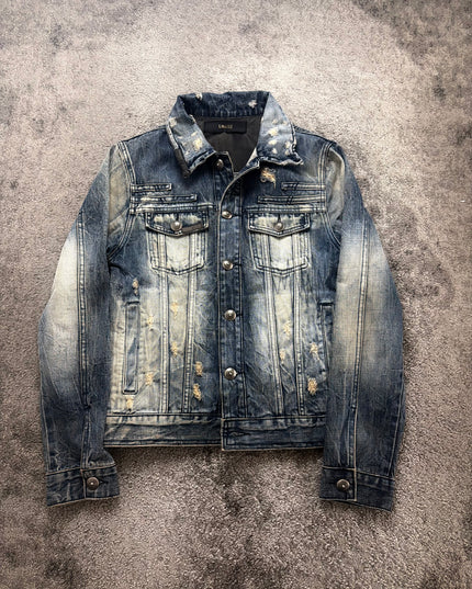 LAGUST "DISTRESSED INDIGO" DENIM JACKET (S-M)