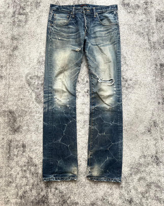 BLUE WAY "BROKEN SURFACE" DENIM