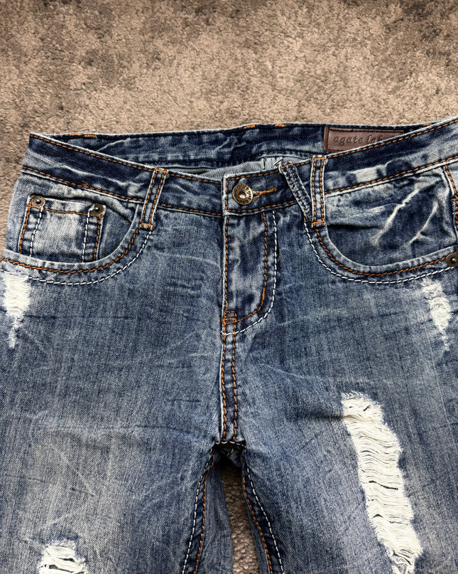 AGATE "DISTRESSED FLARE" DENIM (M)