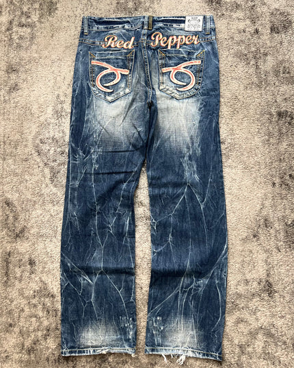 RED PEPPER "SLOGAN BACKLASH" DENIM