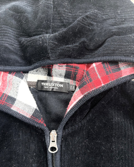 THRUXTON "MIDNIGHT TARTAN" ZIP HOODIE (S-M)