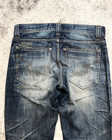 SEMANTIC DESIGN "THREADBARE HOWL JEAN" DENIM