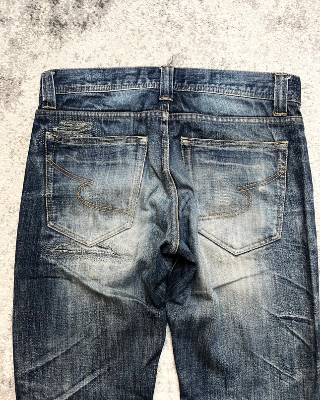 SEMANTIC DESIGN "THREADBARE HOWL JEAN" DENIM