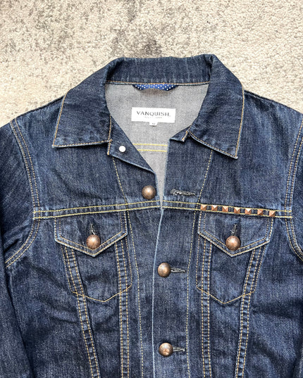 VANQUISH STUDDED INDIGO DENIM JACKET