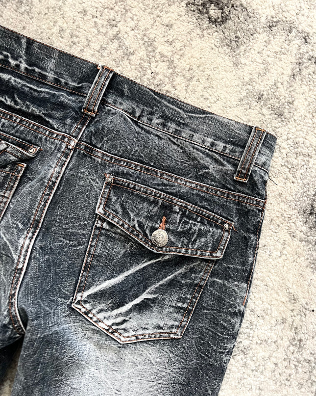 LOWBOX FLARED STONE WASH DENIM 