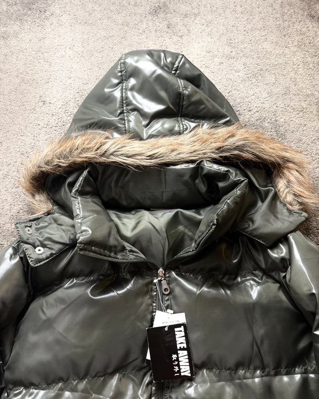 TAKEAWAY "OLIVE GLOSS" PUFFER