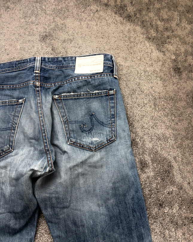 ADRIANO GOLDSCHMIED "DISTRESSED LIGHT FADE" DENIM (M)