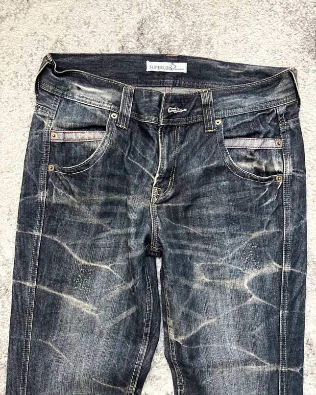 SUPERUBIS "CRACKED INDIGO" DENIM