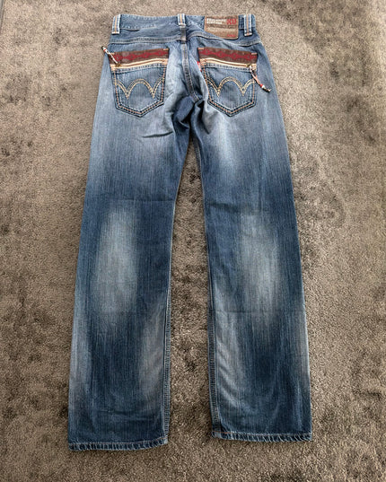 EDWIN XV "REPAIRED INDIGO DISTRESS" DENIM (S-M)
