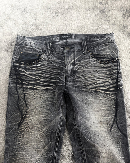 UGAJIN "SHADOW WASH LACE" DENIM (M)