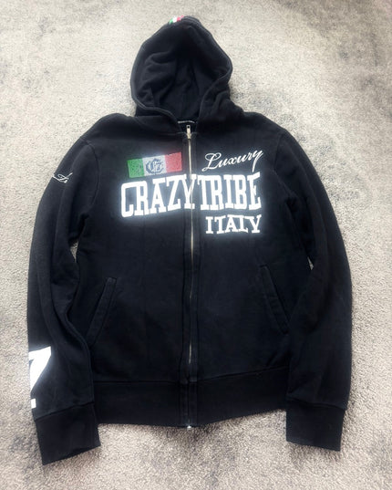 CRAZY TRIBE "LUXURY SCRIPT" ZIP HOODIE (S-M)