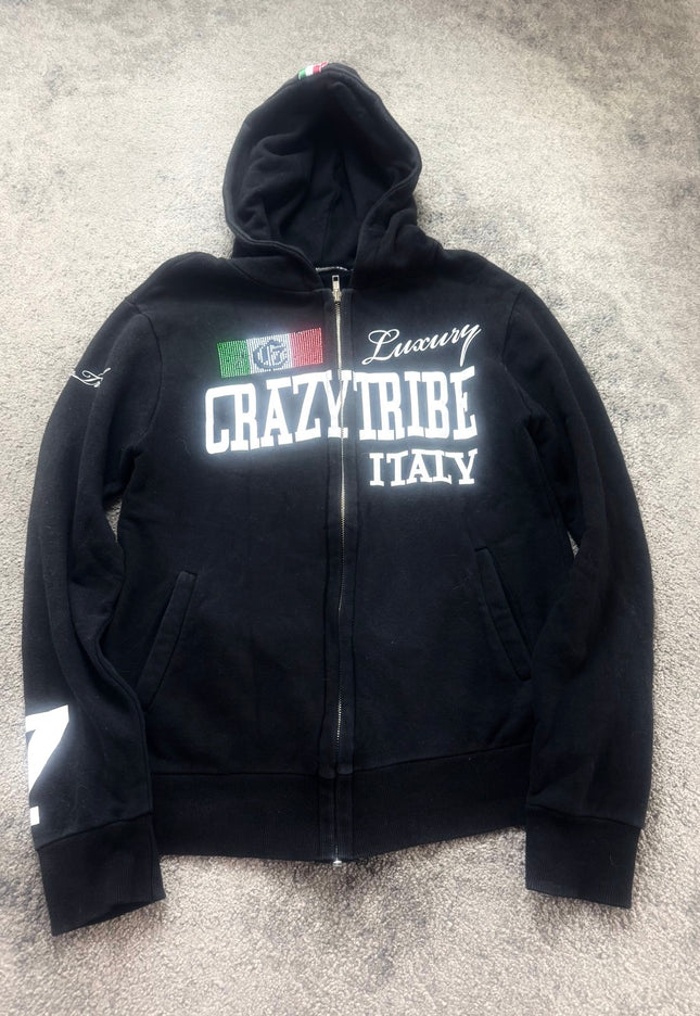 CRAZY TRIBE "LUXURY SCRIPT" ZIP HOODIE (S-M)