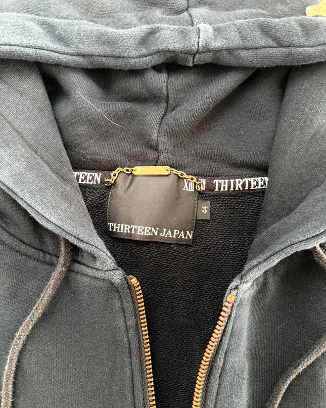 THIRTEEN JAPAN "XIII GOLD SCRIPT" ZIP HOODIE (S-M)