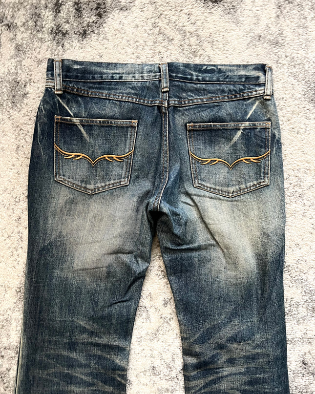 FUGA DISTRESSED FLARE DENIM