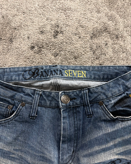 BANANA SEVEN "GHOST FADE SCRIPT" DENIM (L)