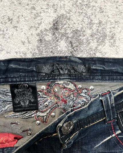 RED PEPPER SKULL &amp; SKITCHES DENIM