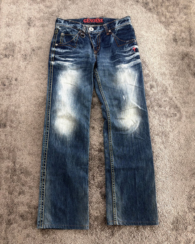 GENOESE "CRIMSON STITCH" DENIM