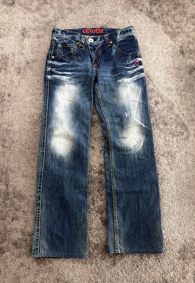 GENOESE "CRIMSON STITCH" DENIM